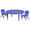 Emma and Oliver 45" Round Plastic Height Adjustable Activity Table Set with 2 Chairs